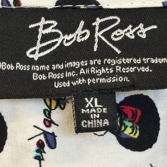 Men's BOB ROSS Rainbow 🌈 Graphic Button Down Shirt Size XL - Picture 4 of 8